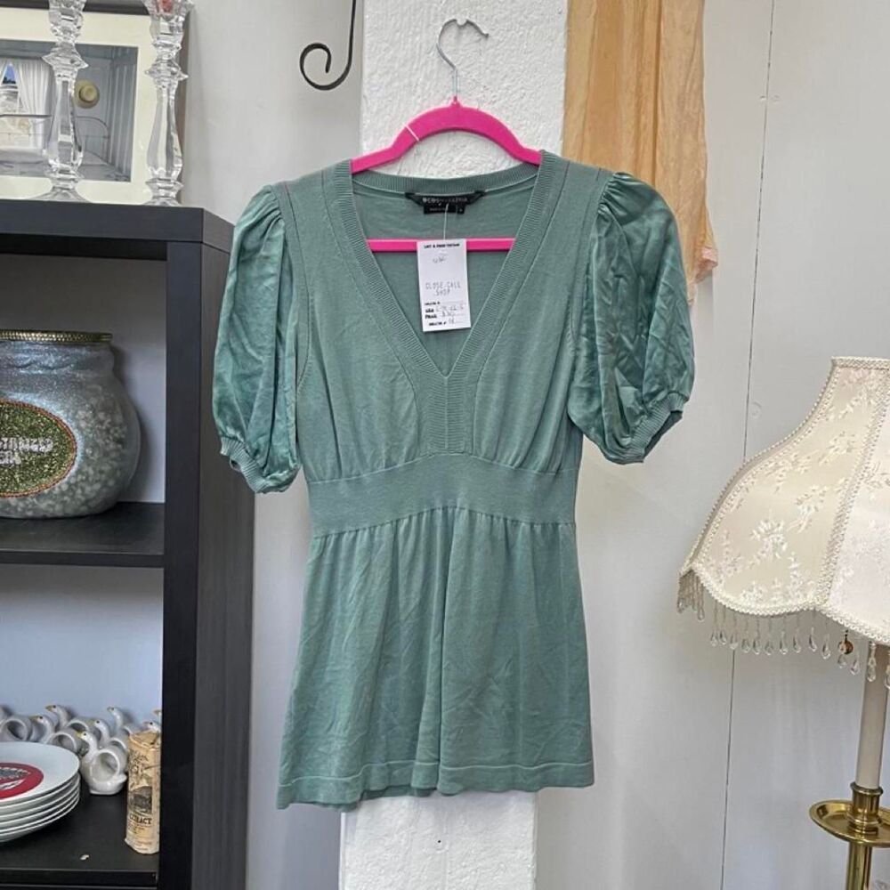 Bcbgmaxazria Women's Green and Blue Blouse